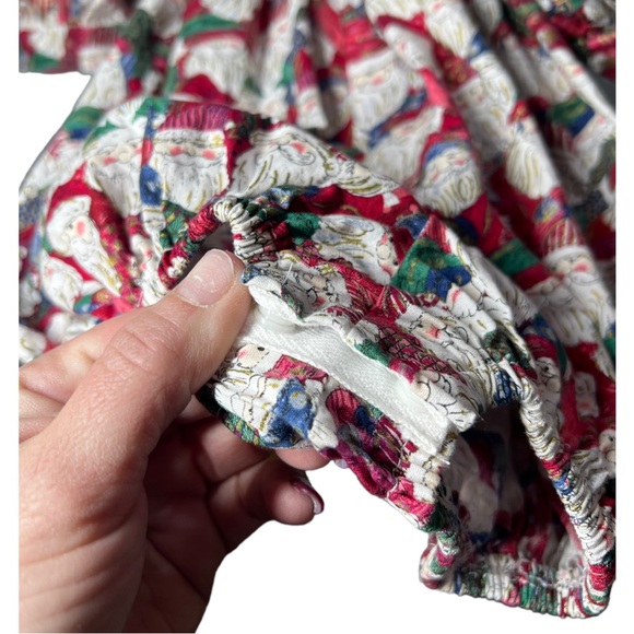 VTG 90's Santa Print THREE BLIND MICE Christmas Bubble Romper w/Bow Sz 6 months - Picture 5 of 10